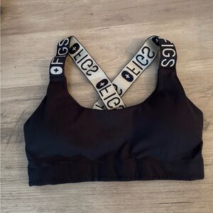Black Sports Bra with Logo Straps